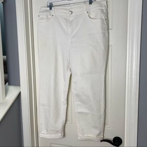 Chico’s Platinum White Ankle Jeans, Size 2.5